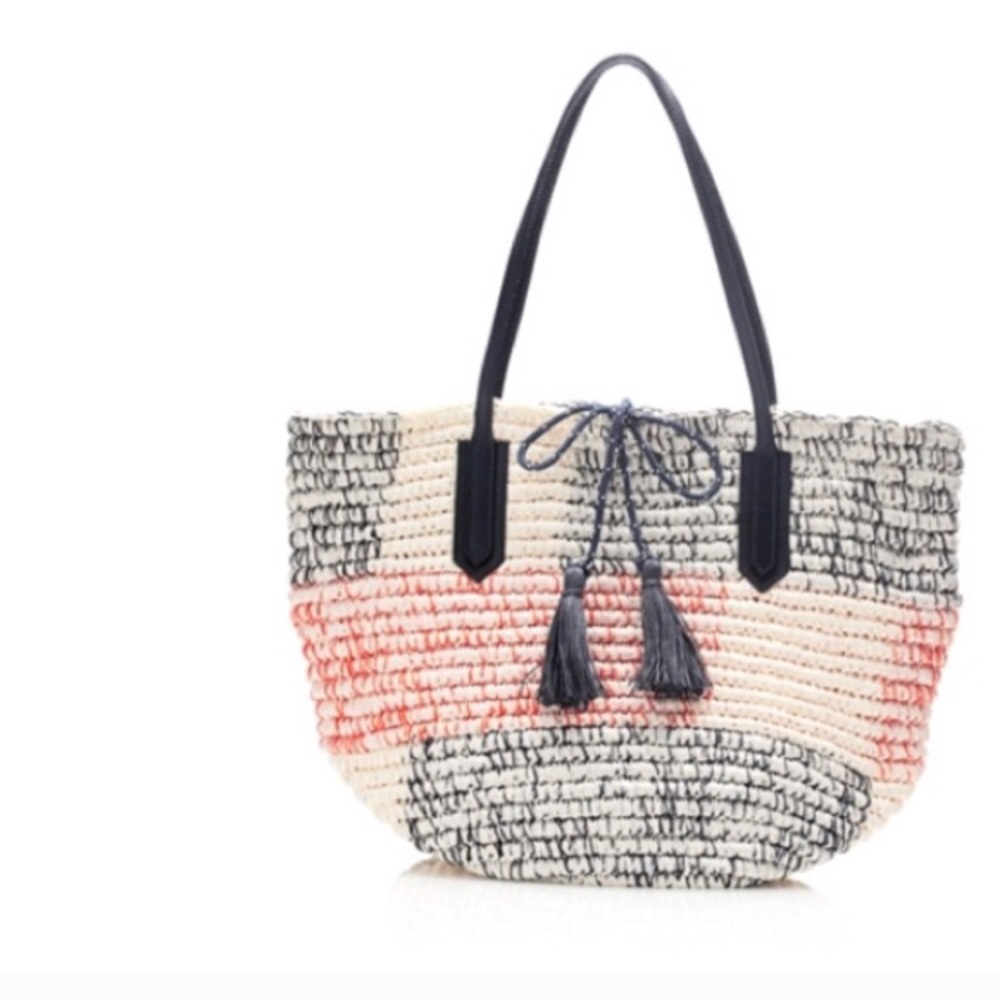 J. Crew Multicolor Straw Tote Bag